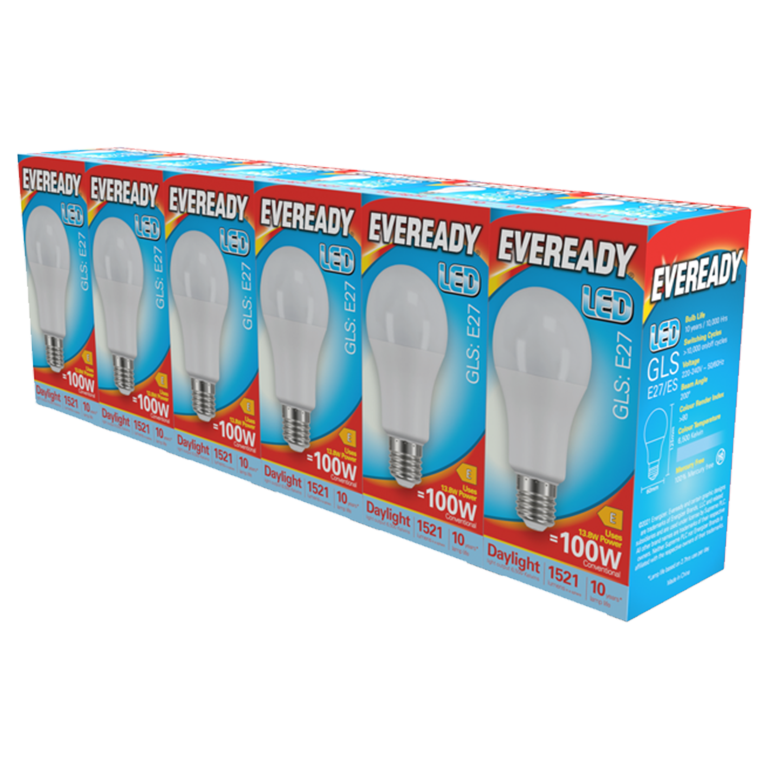 Eveready LED GLS ES E27 Pack 6 3000k/1521lm