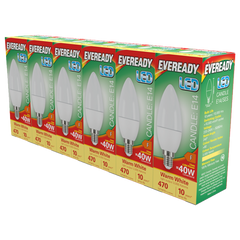 Eveready LED SES Candle E14 Pack 6 3000k/470lm