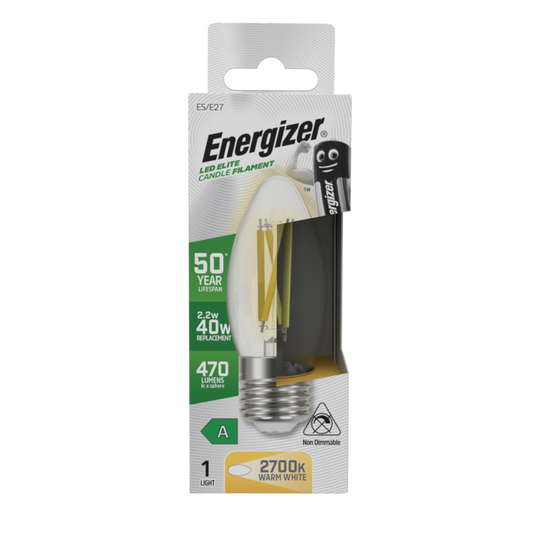 Energizer E27 A Rated Candle 2700k 2.2w