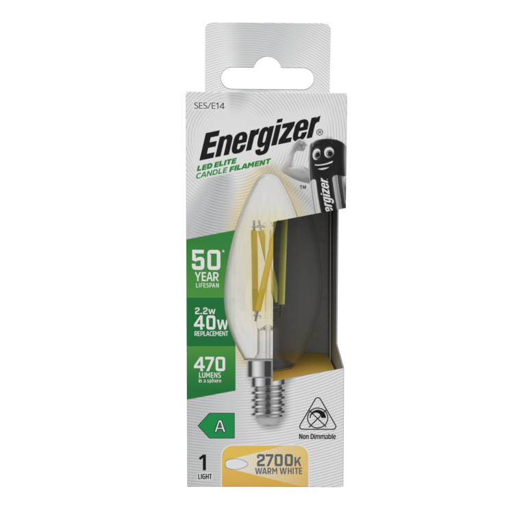Energizer E14 A Rated Candle 2700k 2.2w