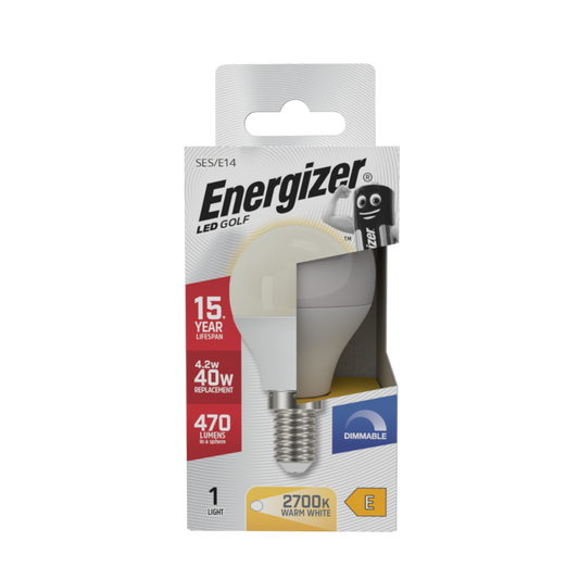Energizer LED Golf 470lm Opal E14 Dimmable 4.2w