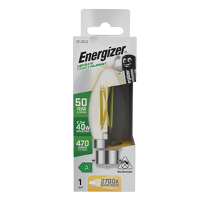Energizer B22 A Rated Candle 2700k 2.2w