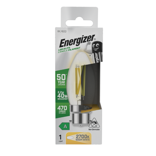 Energizer B22 A Rated Candle 2700k 2.2w