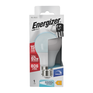 Energizer LED GLS B22 6500k Dimmable 7.3w 820lm