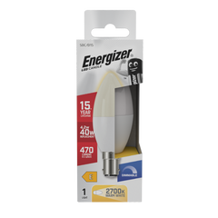 Energizer LED Candle 470lm Opal B15 Dimmable 4.2w