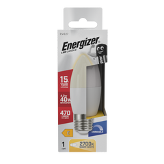 Energizer LED Candle 470lm Opal E27 Dimmable 4.2w