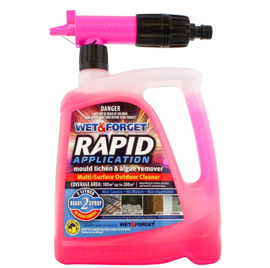 Wet & Forget Rapid Application Mould Lichen Algae Remover 2L