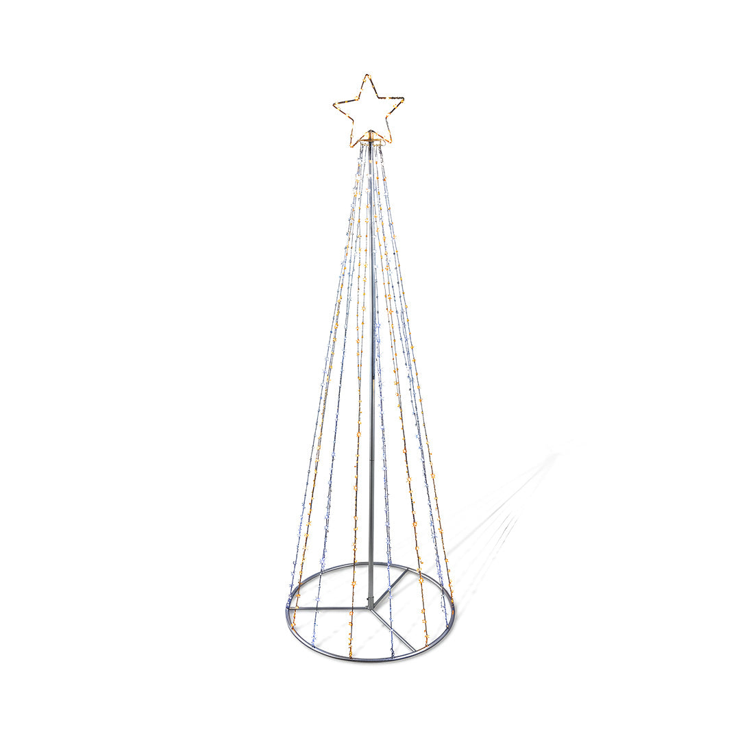 Premier Black LED Pyramid Tree 1.4m 332 Lights Indoor Outdoor Christmas Decor