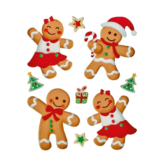 Premier Glitter Gingerbread Window Sticker 35cm