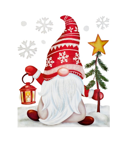 Premier Glitter Gonk In Snow Window Sticker 35cm