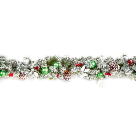 Premier Flocked Pine Garland 1.8m