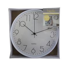 Basiks 30cm Quartz Wall Clock Silver