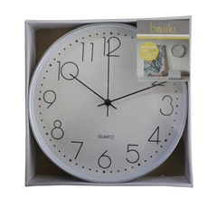 Basiks 30cm Quartz Wall Clock Silver
