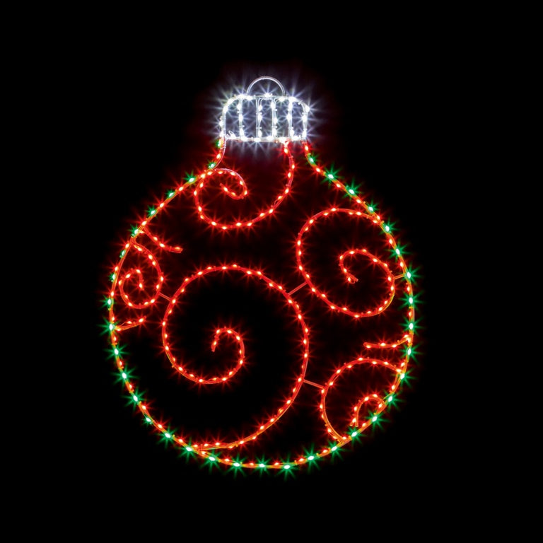 Premier Twinkling FlexiBrights Bauble 245 LEDs 78x59 Red/ Gold