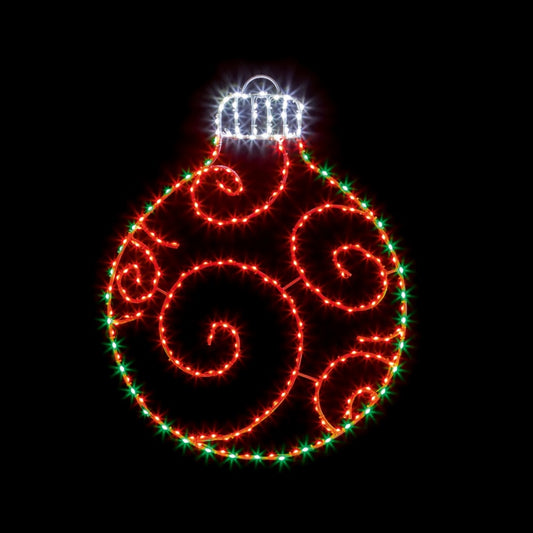 Premier Twinkling FlexiBrights Bauble 245 LEDs 78x59 Red/ Gold