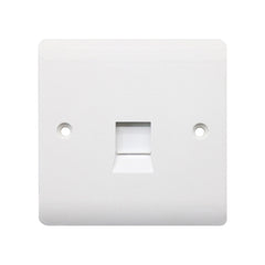 Securlec 1 Gang Telephone Socket Master Round Edge