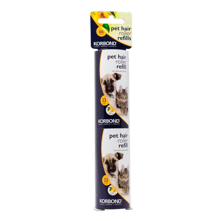 Korbond Pet Hair Roller Refill Fragranced 2x4.9m