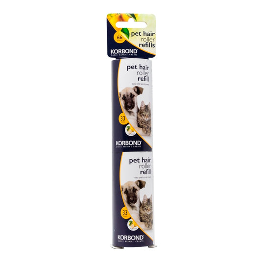 Korbond Pet Hair Roller Refill Fragranced 2x4.9m