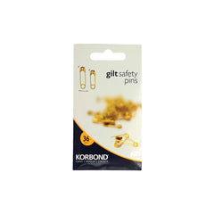 Korbond Gilt Safety Pins 36 Piece
