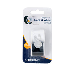 Korbond Polyester Thread Black & White Twin Pack