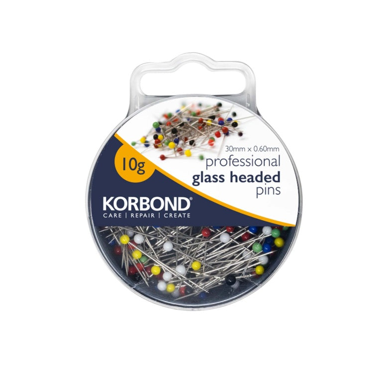 Korbond Professional Glass Head Pins 10g