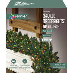 Premier 240 LED Multi Action Treebrights With Timer Multi/Green Cable