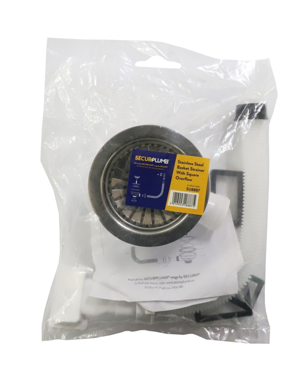 Securplumb Stainless Steel Sink Basket Strainer & Overflow 40mm