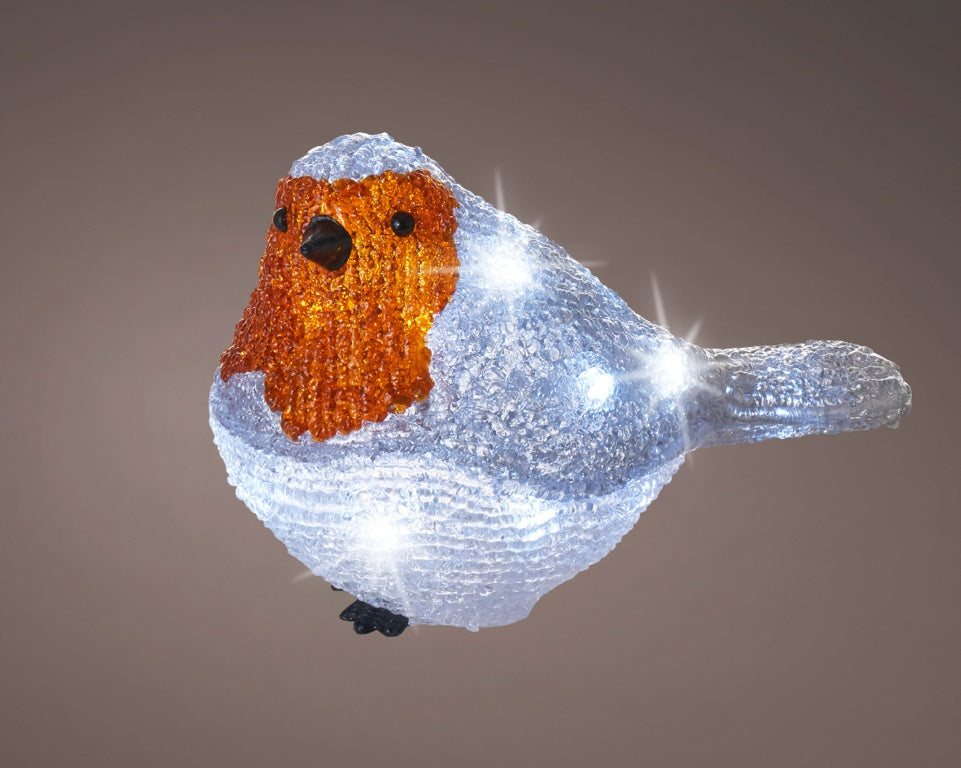 Kaemingk LED Robin White & Cool White 14cm