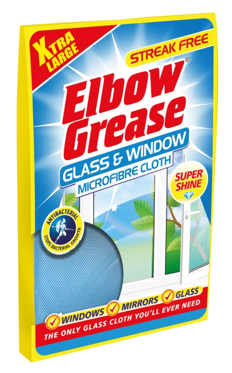 Elbow Grease Glass & Window Micro Fibre Cloth Blue Single