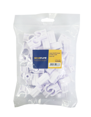 Securplumb 15mm Snap In Pipe Clips Pack 50
