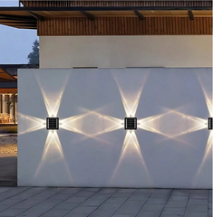 Extrastar LED Solar 4 Way Wall Lamp Warm White 3000k