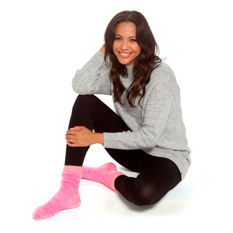 RJM Ladies Chenille Velvet Socks 2 Pack