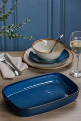 Mason Cash Reactive Blue Rectangular Dish 31cm x 22cm x 5.5cm