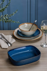 Mason Cash Reactive Blue Rectangular Dish 31cm x 22cm x 5.5cm