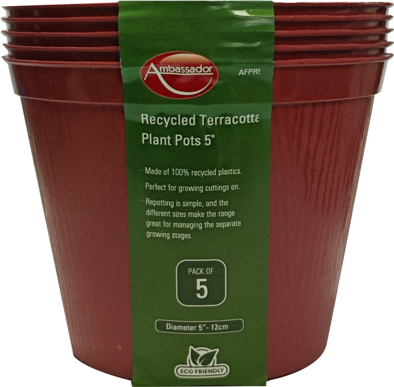 Ambassador Terracotta Plant Pots 5" Pack 5