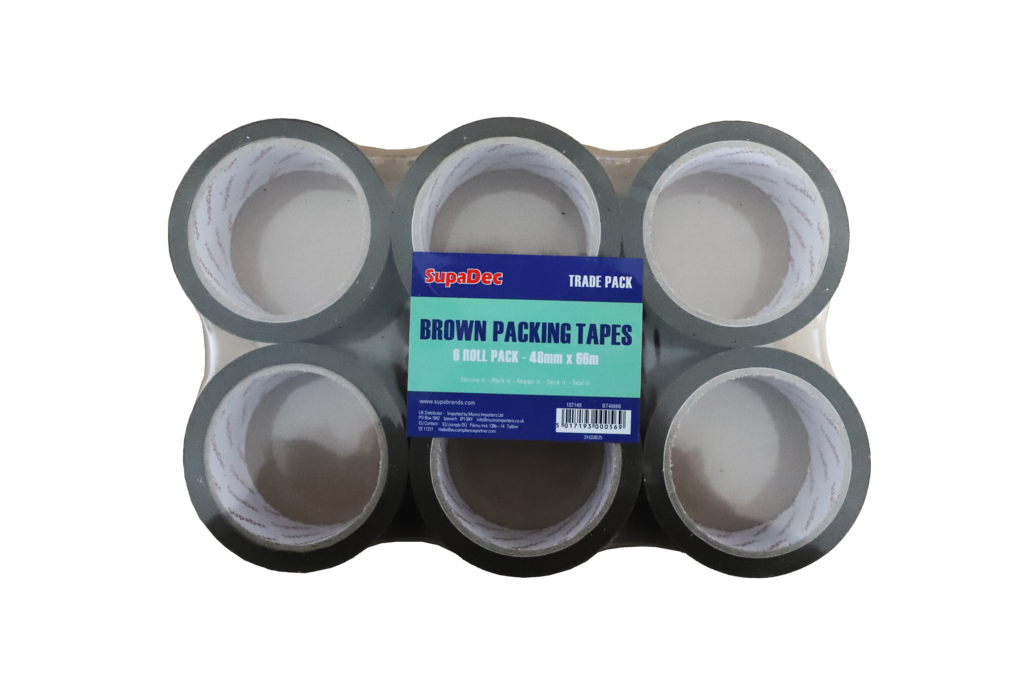 SupaDec Brown Tape 48mm x 66m Pack 6