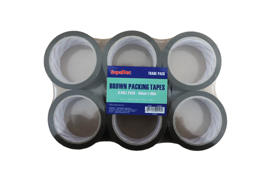 SupaDec Brown Tape 48mm x 66m Pack 6