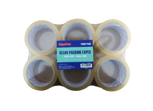 SupaDec Clear Tape 48mm x 66m Pack 6