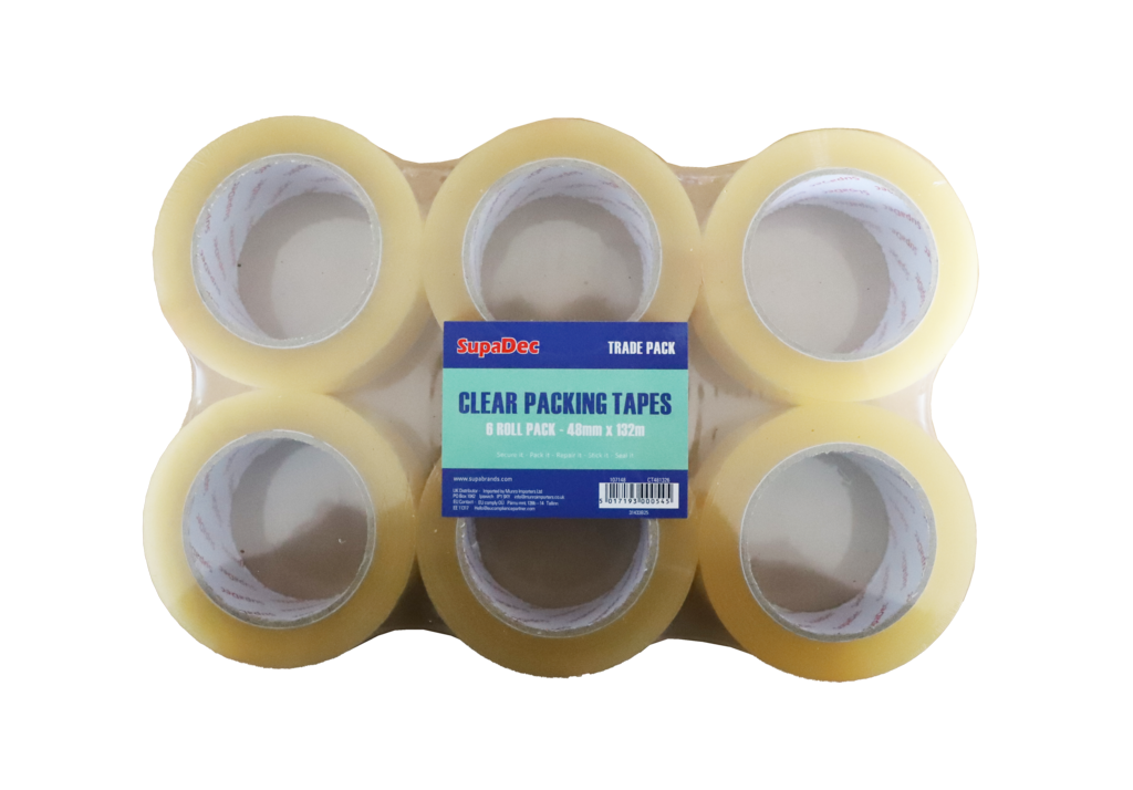SupaDec Clear Tape 48mm x 66m Pack 6