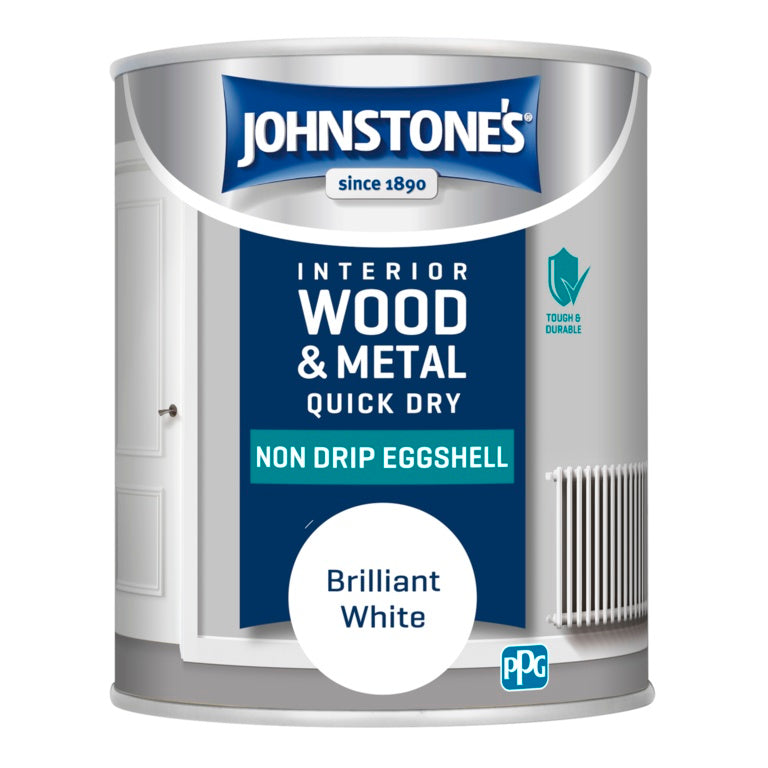 Johnstone's Non Drip Eggshell 750ml Brilliant White