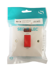 Securlec 1 Gang Double Pole Switch & Pilot Lamp Square Edge