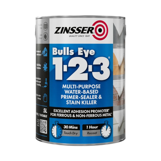 Zinsser Bullseye 1-2-3 Water Based Primer Stain Killer 5L