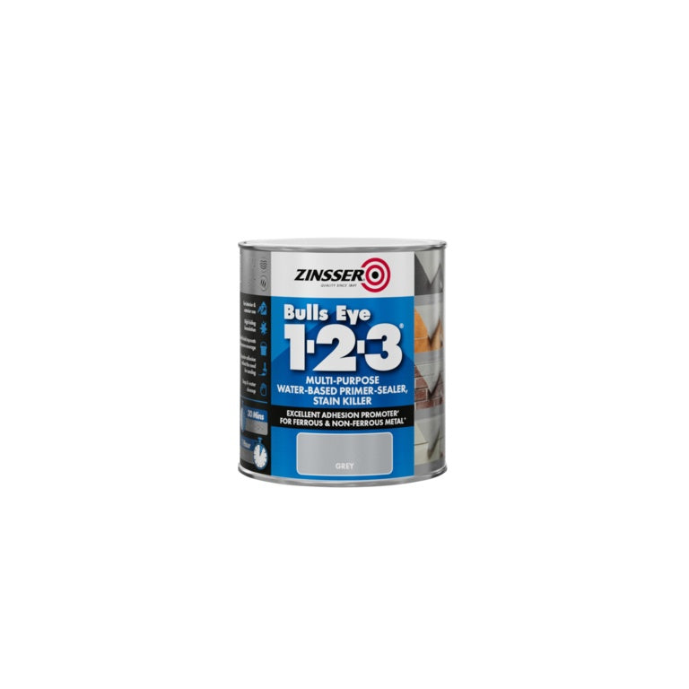 Zinsser Bullseye 1-2-3 Grey Water Based Primer 1L