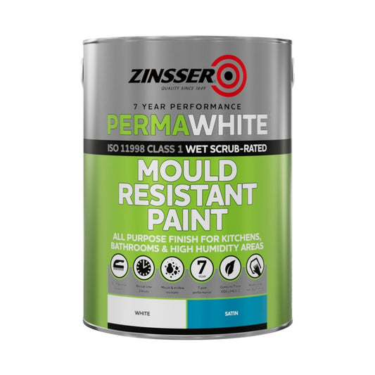 Zinsser Perma-White Interior Satin Mould Resistant Paint 5L
