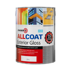 Zinsser Allcoat Exterior Water Based Gloss White 1L
