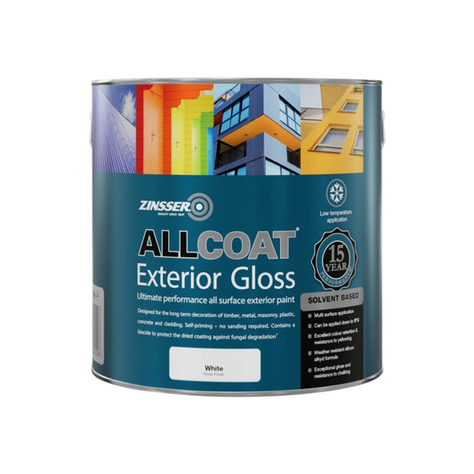 Zinsser Allcoat Exterior Solvent Based Satin White 5L