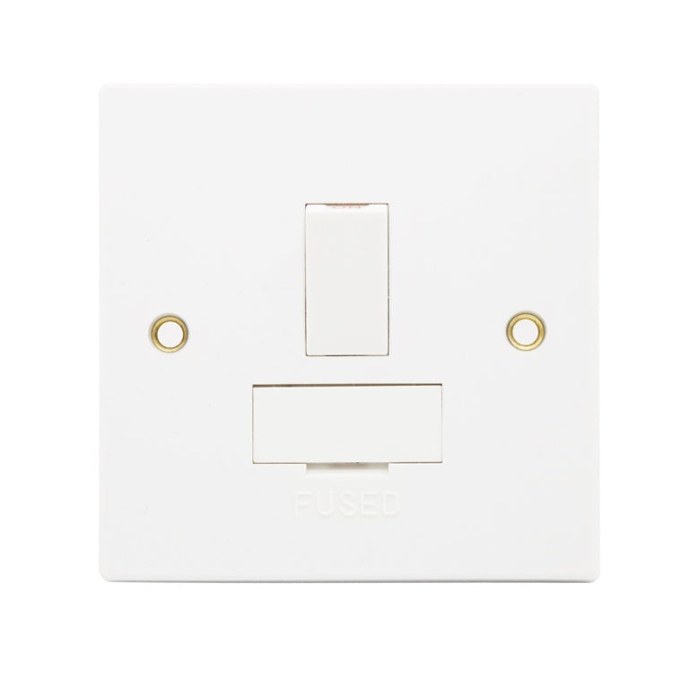 Securlec Square 1 Gang Socket Fuse Spur Double Pole Square Edge
