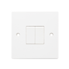 Securlec Square 2 Gang 2 Way Light Switch Square Edge