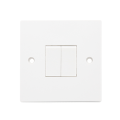 Securlec Square 2 Gang 2 Way Light Switch Square Edge