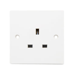 Securlec 1 Gang Unswitched Socket Square Edge